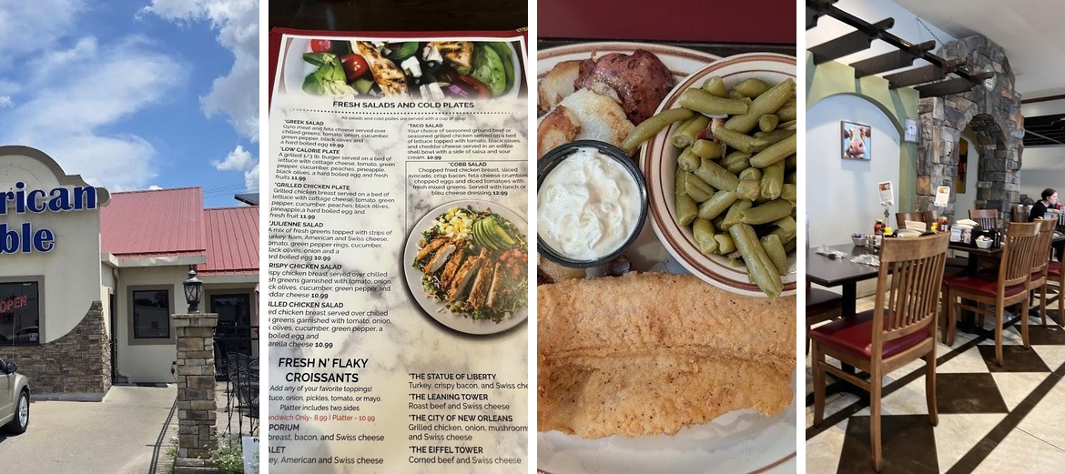 American Table Family Restaurant of Vincennes Menu
